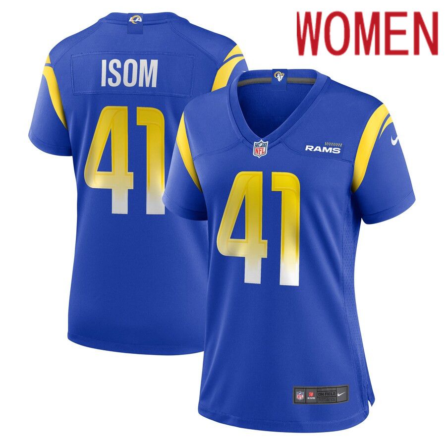 Women Los Angeles Rams 41 Dan Isom Nike Royal Game Player NFL Jersey